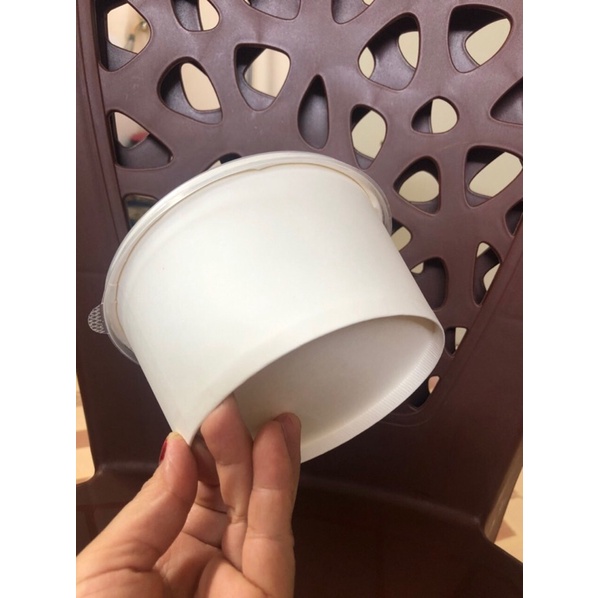 50 Tô bát giấy trắng dùng 1 lần có nắp đựng thức ăn nóng thực phẩm bún phở bánh cháo canh súp 750ml 800ml
