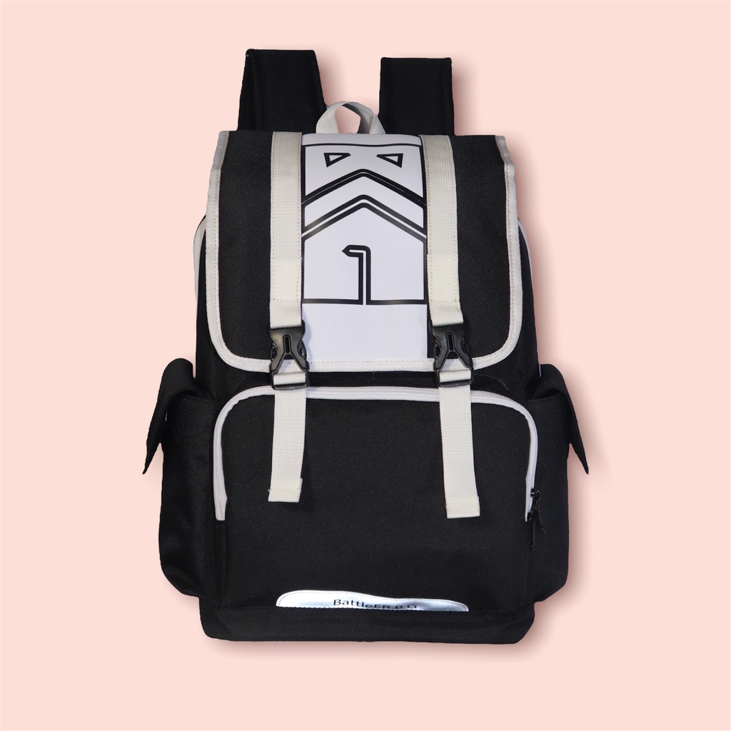 Balo đi học BATTLE ER B.G mẫu x006 black thời trang Unisex Streetwear Backpack