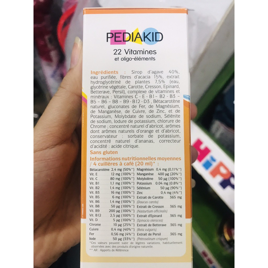 Pediakid tổng hợp 22 vitamin và khoáng chất Pháp
