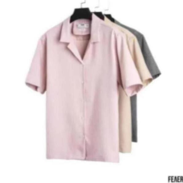 Áo Sơ Mi Bismas tay ngắn nam FEAER form suông, Chất Linen muối tiêu