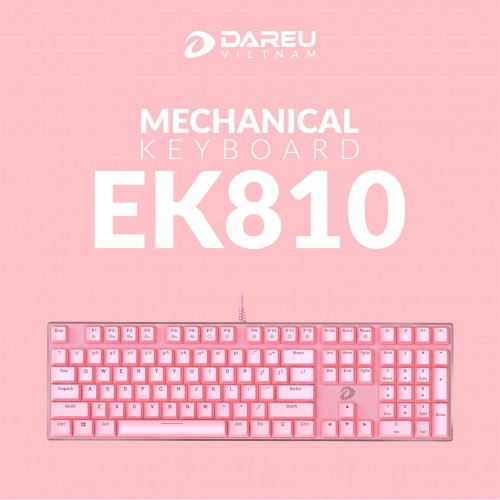 [Mã 267ELSALE hoàn 7% đơn 300K] Bàn phím cơ Dareu EK810 v2 (Pink Led)