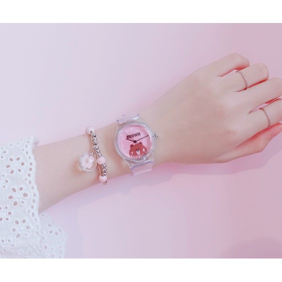 ĐỒNG HỒ NỮ DÂY CAO SU ULZZANG 340 GẤU BROWN THỜI TRANG SIÊU ĐẸP | BigBuy360 - bigbuy360.vn