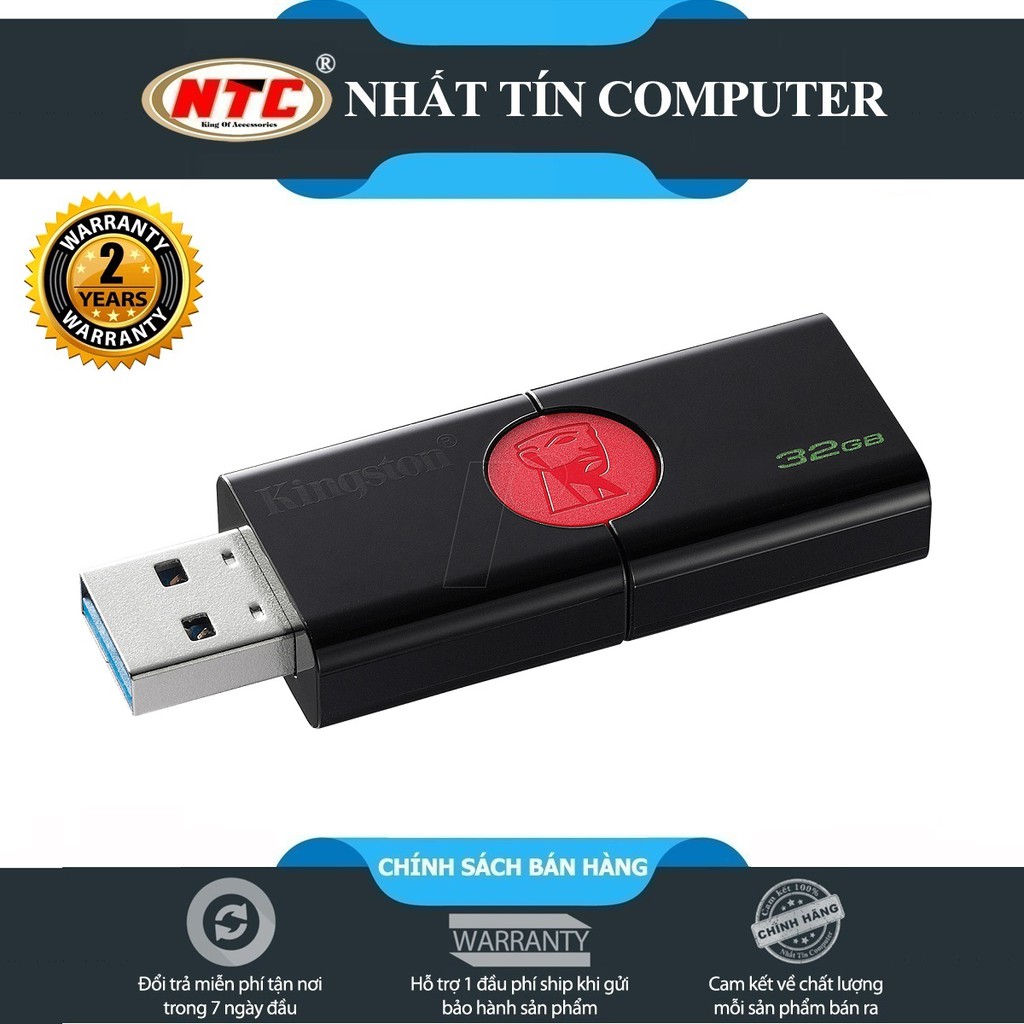 USB 3.0 Kingston DataTraveler DT106 32GB (Đen đỏ) | BigBuy360 - bigbuy360.vn