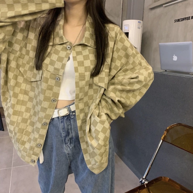 Áo Khoác Dáng Rộng Thiết Kế Mới Thời Trang Mùa Thu Đông Theo Phong Cách Retro