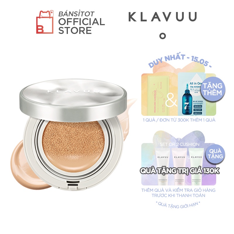 Phấn Nước KLAVUU Urban Pearlsation High Coverage Tension Cushion EX SPF50+ PA++++ 12g
