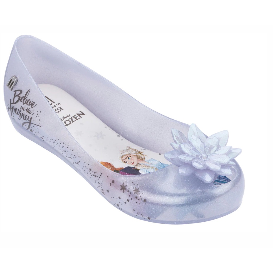 Giày nhựa thơm Melissa Ultragirl Frozen BB màu Bạc Ngọc Trai