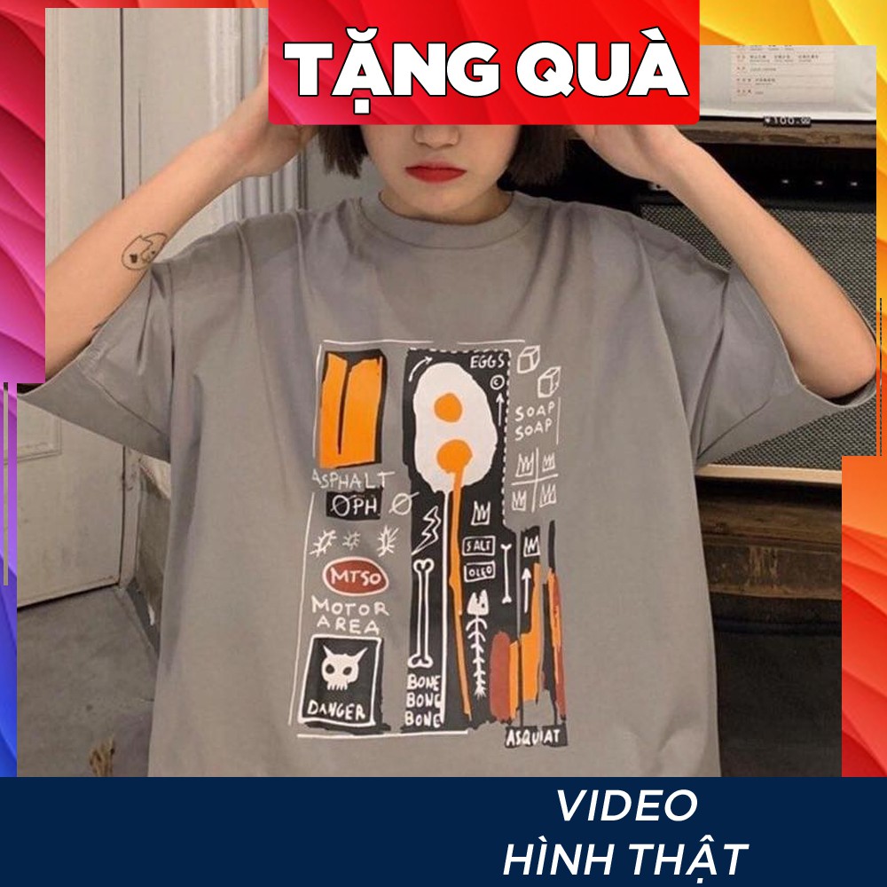 Áo thun nam nữ tay lỡ SAM CLO phông form rộng dáng Unisex, mặc cặp, nhóm, lớp in hình TRỨNG ỐP LA chữ DANGER