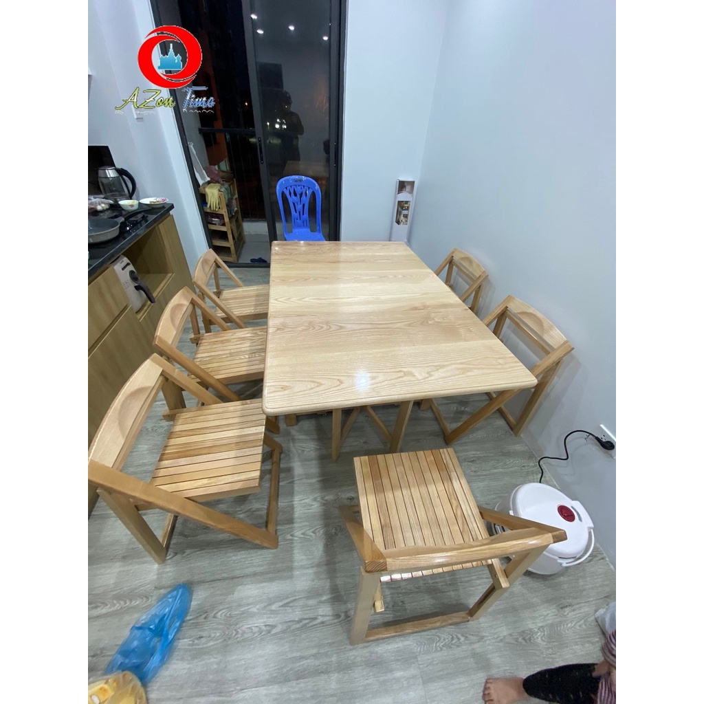 Bộ bàn ăn Gỗ Sồi Nga  bộ bàn ăn gấp gọn thông minh đa năng gỗ tự nhiên cao cấp 100% Gỗ Sồi Nga