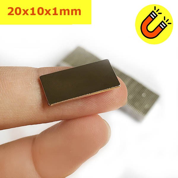 Nam châm đất hiếm 20x10x1/2/3/4/5/10mm từ tính N35