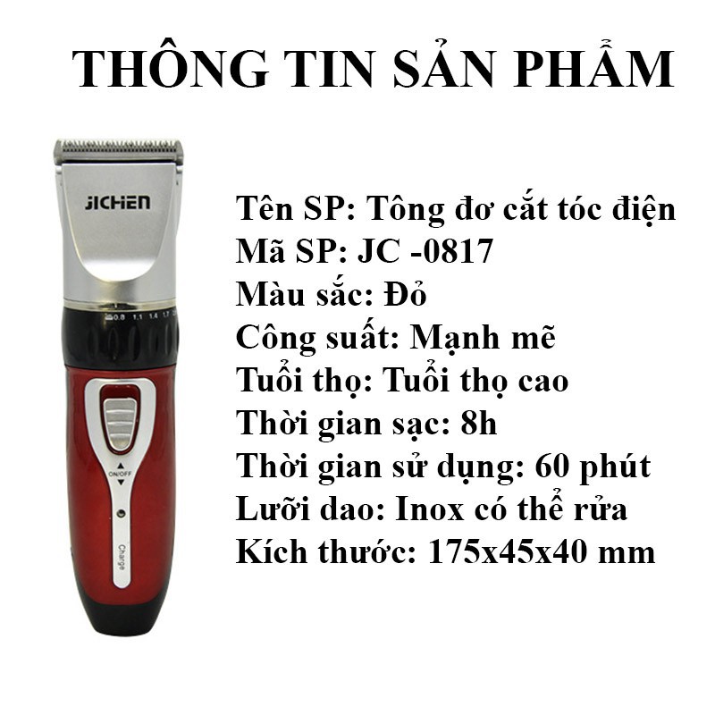 Tông Đơ Cắt Tóc Gia Đình JICHEN 0817