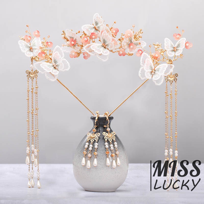 Bộ Phụ Kiện Trang Trí Tóc Phong Cách Cổ Điển Thanh Lịch Dành Cho Nữ