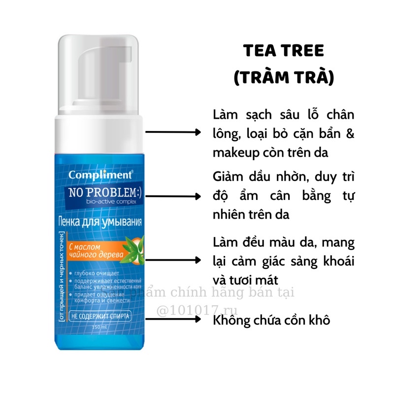 FOAM rửa mặt cho da mụn và nhạy cảm COMPLIMENT NO PROBLEM với acid salicylic và chiết xuất tràm trà