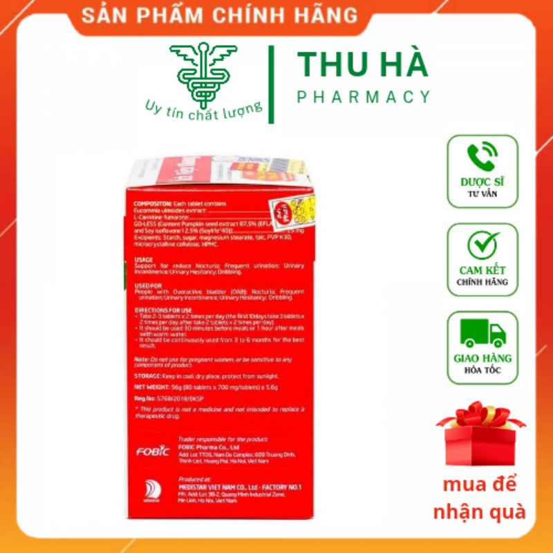 [ Có tem tích điểm] Ích Niệu Khang lọ 80 viên - tiểu nhiều , tiểu không tự chủ