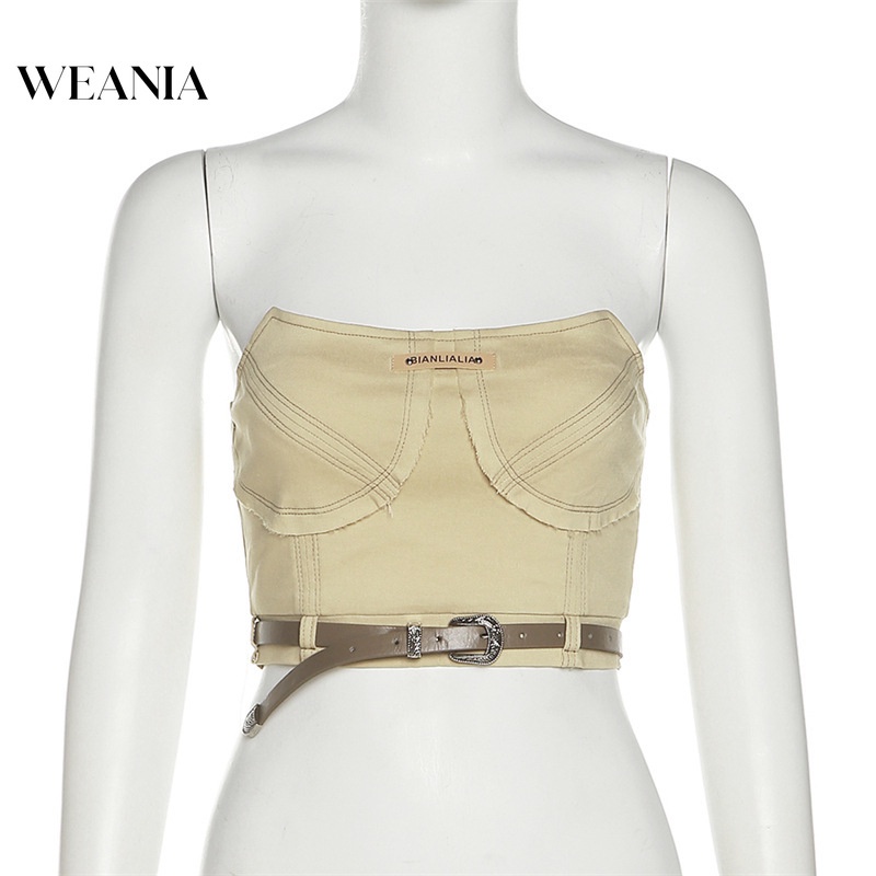 Áo Ống Phối Khóa Cài Thiết Kế Quyến Rũ Dành Cho Nữ