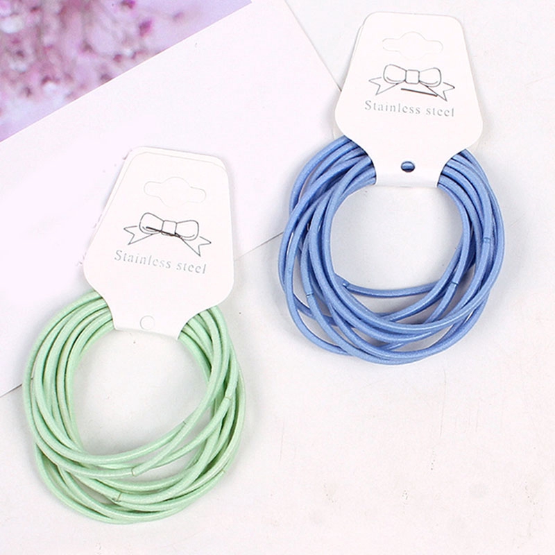 10pcs/Set Solid Color  Simple Hair Ties High Elasticity  Hair Rope Set Dây Cột Tóc Cao Su 5cm