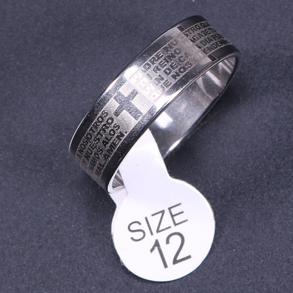 Nhẫn Thép Titan Hình Thánh Giá Và Kinh Thánh