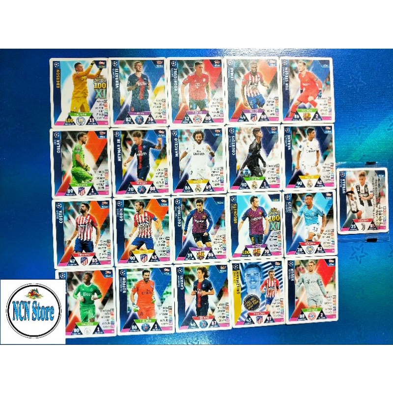 Thẻ cầu thủ bóng đá Poca Match Attax mùa giải 2018/2019