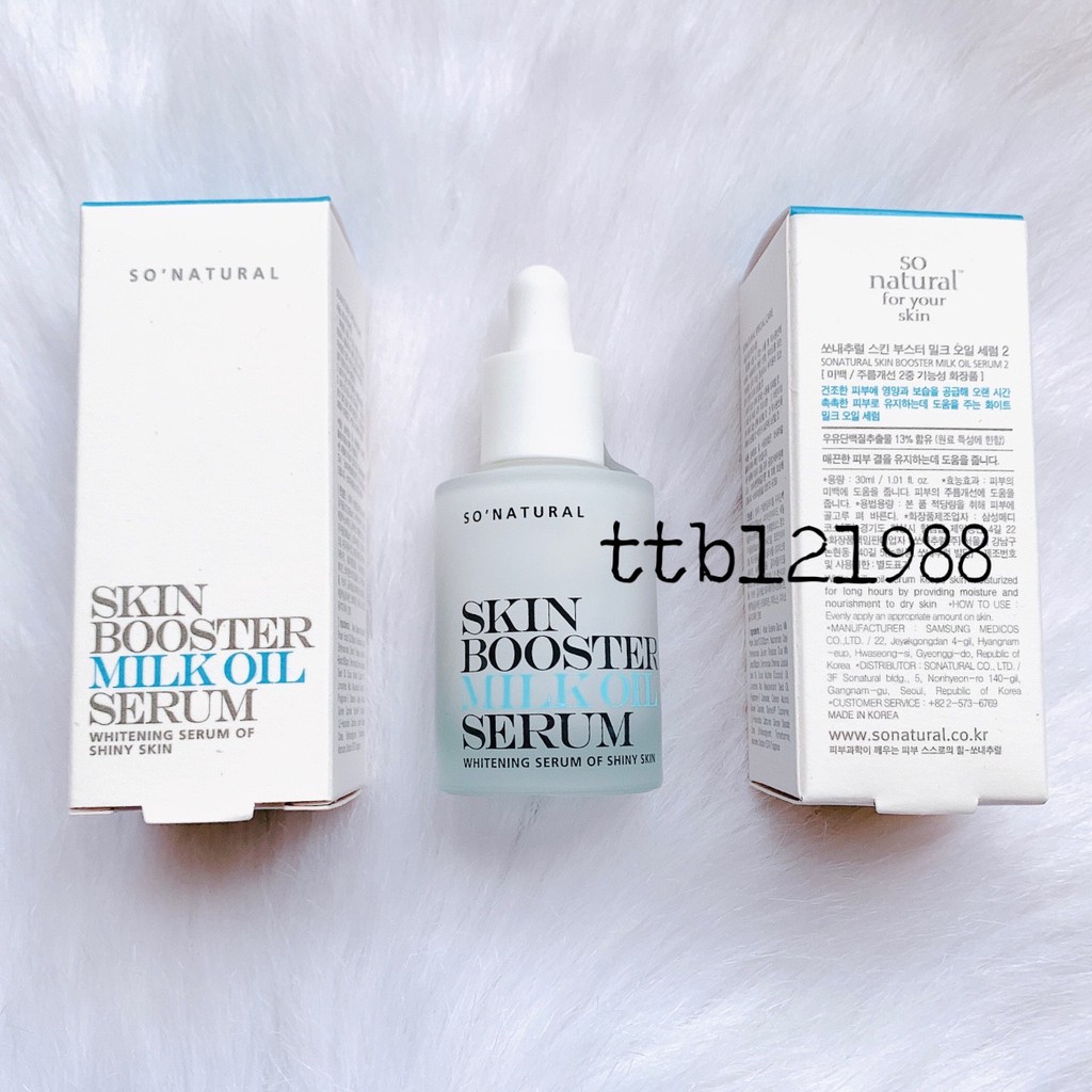 serum kích trắng red peel Serum Skin Booster Milk Oil Serum 30ml So Natural tinh chất sữa