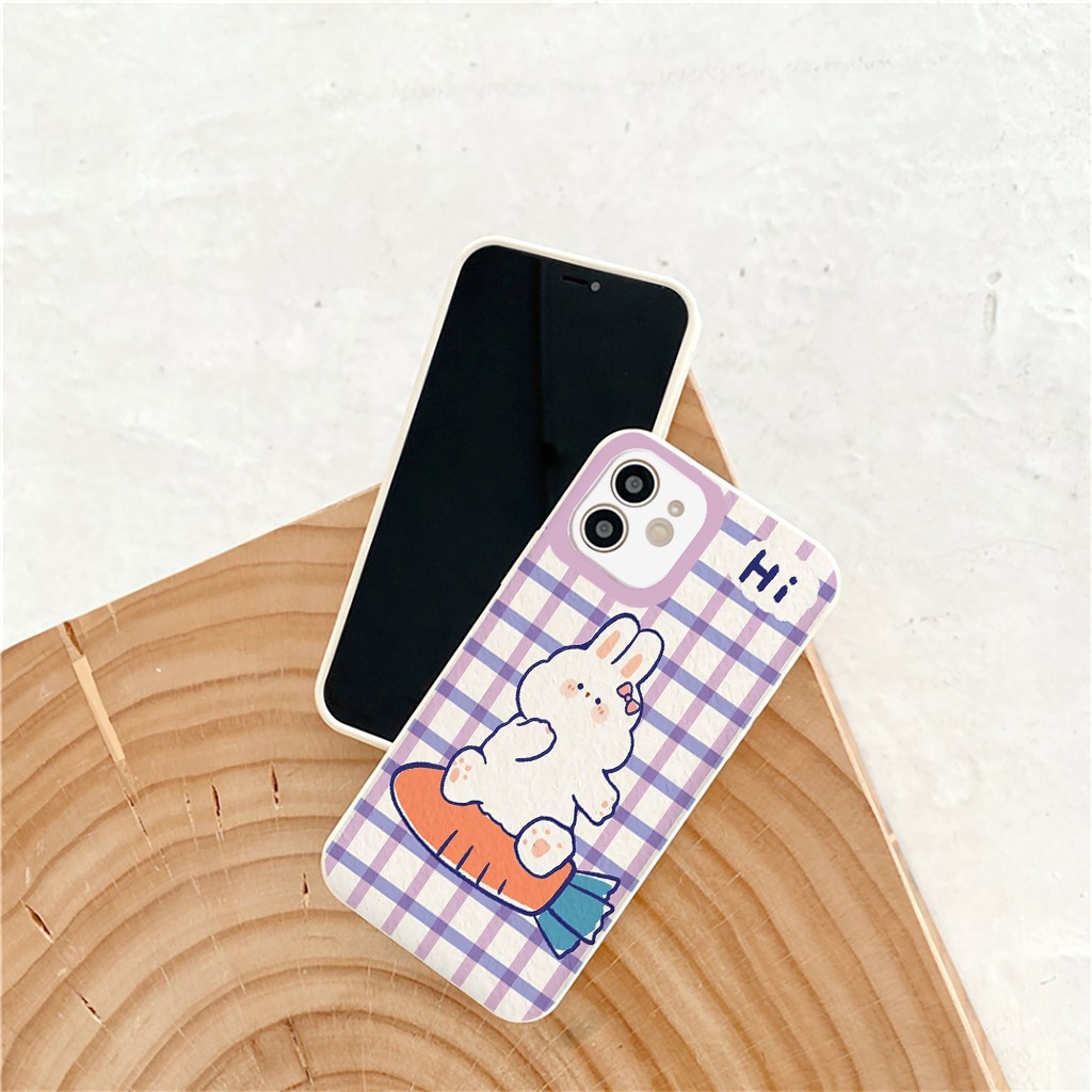 Ốp Lưng Iphone vuông Hi Rabit Ốp Iphone 12 pro kẻ caro 11 Pro Max 6 6s 7 8 Plus XR X XS MAX 13 13pro max
