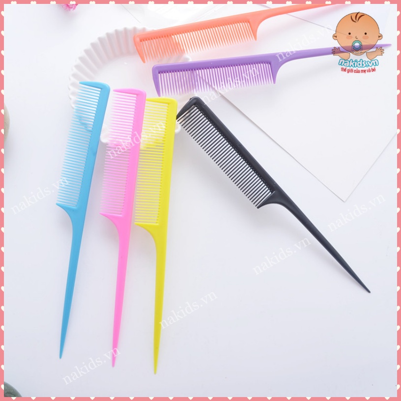 Lược Chải Tóc Đuôi Nhọn Mini Tạo Kiểu , Rẽ Ngôi Nhiều Màu Sắc
