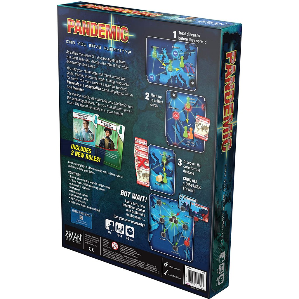 Đồ Chơi Board Game Pandemic - Đại Dịch Toàn Cầu Tiếng Anh Hộp Cứng Chất Lượng Cao