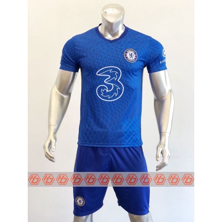 Quần áo đá banh CHELSEA 21-22 xanh bích CÓ IN tên số