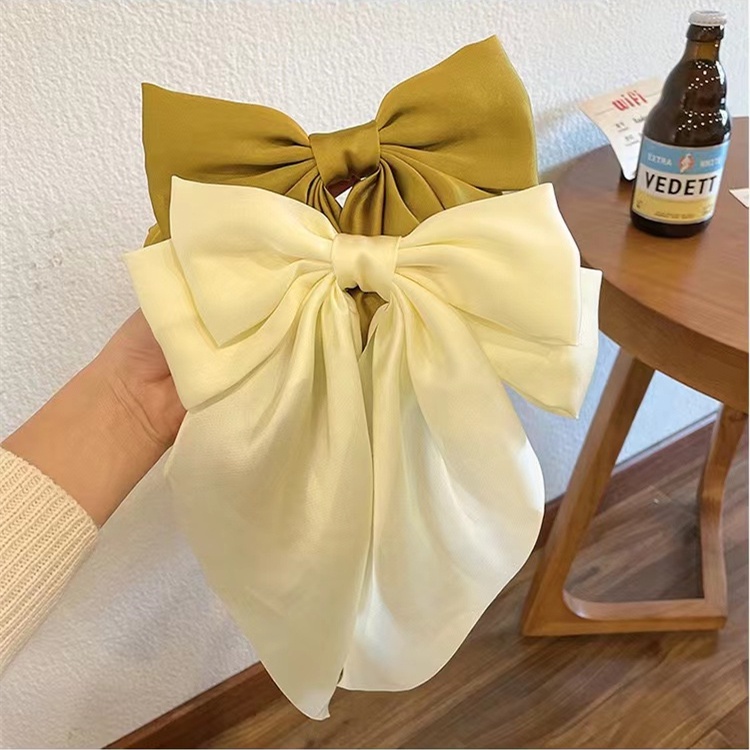 Kẹp Tóc Nơ Dài Cỡ Lớn Phong Cách Hàn Quốc Thanh Lịch
