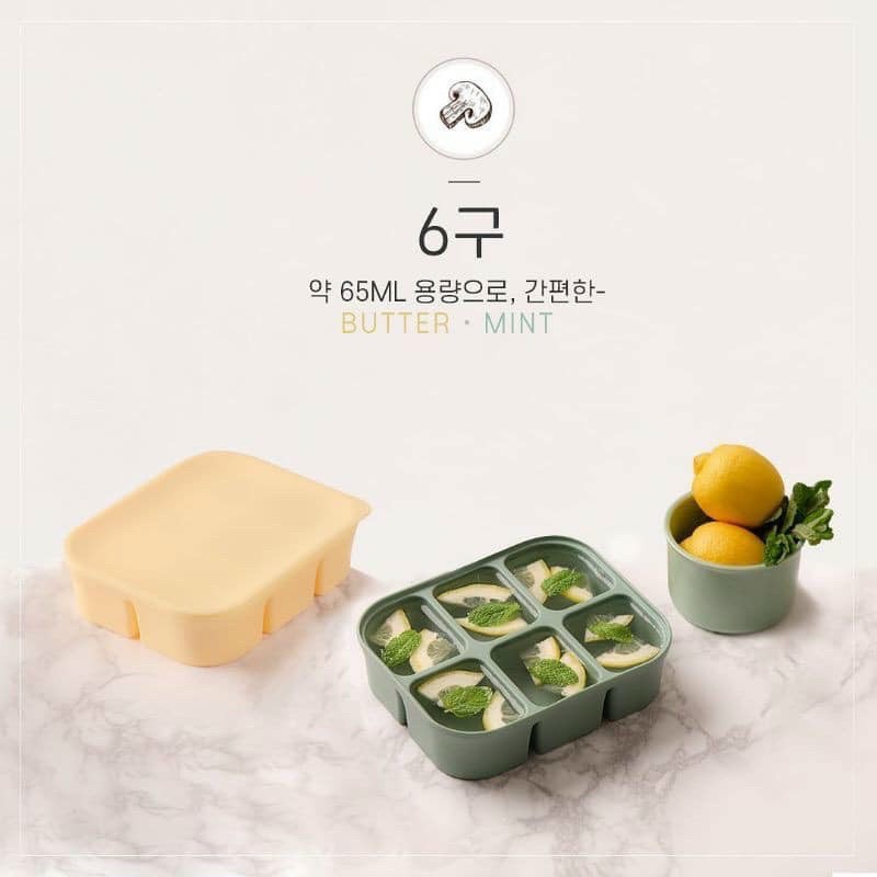 Khay Trữ Đông Đồ Ăn Dặm Cho Bé Silicon Kèm Nắp Modui Bluemama Chính Hãng Hàn Quốc, Chất Liệu An Toàn Cho Bé