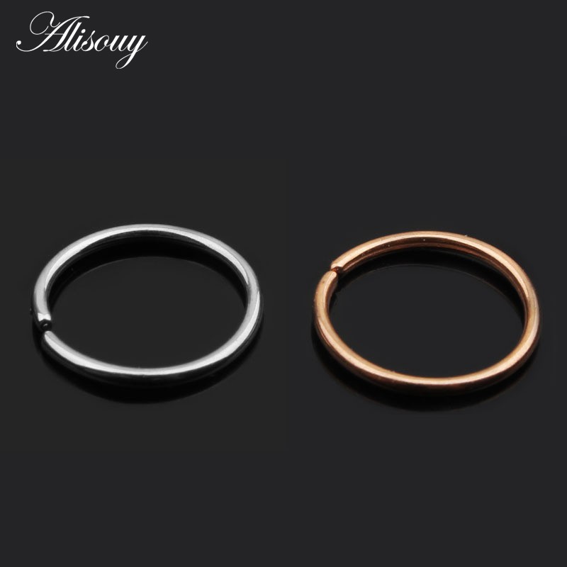 Alisouy 1 18G Vòng Captive Phẫu Thuật Hạt Thép Tròn Xuyên Mũi Vòng Septum Mũi Vòng Phân Đoạn Nhẫn Trang Sức Cơ Thể