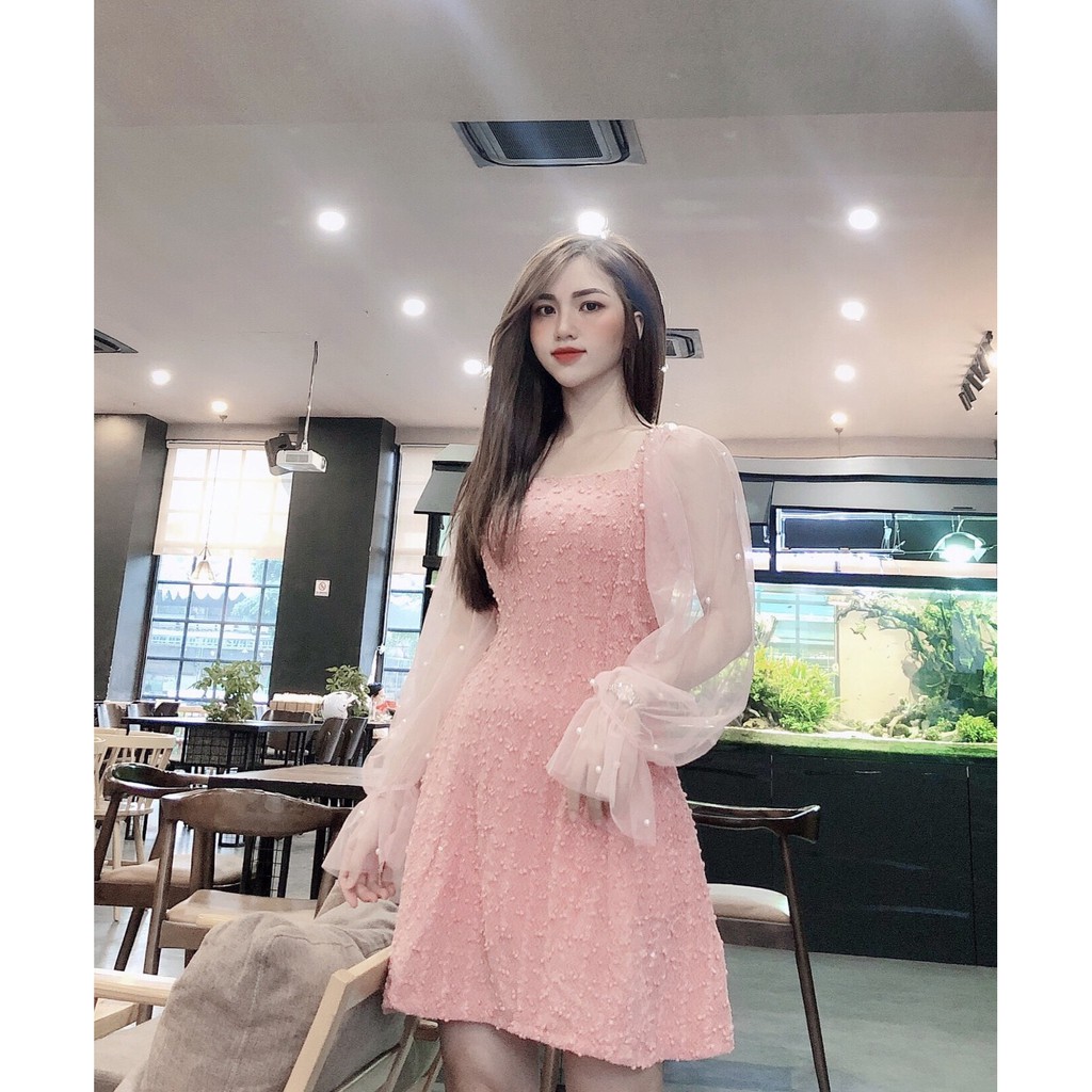 Váy đi tiệc hồng bánh bèo siu xinh
