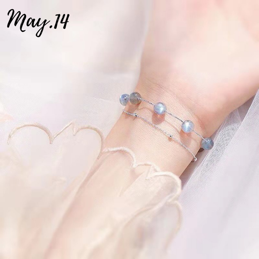 Vòng Tay Hợp Kim Đính Hạt Xinh Xắn Cho Nữ Thời Trang Hàn Quốc Sang Trọng May.14 Accessories VT101