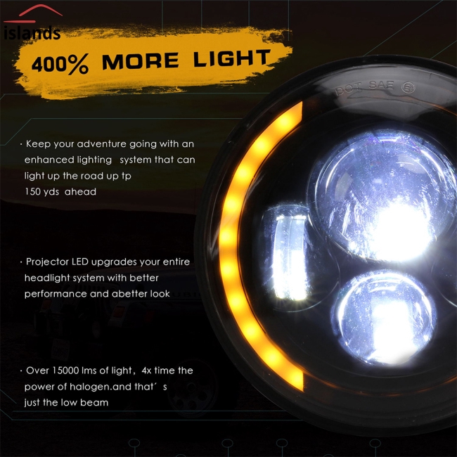 Đèn LED xe hơi hình tròn 7 Inch 150W 15000LM siêu sáng cao cấp