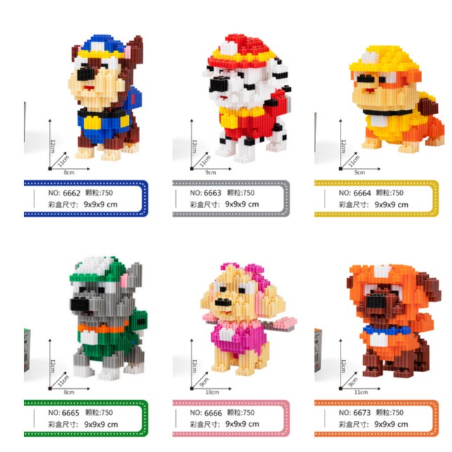 NANOBLOCKS - LẮP RÁP ĐỘI CHÓ CỨU HỘ - GIÁ BỘ 6 CON