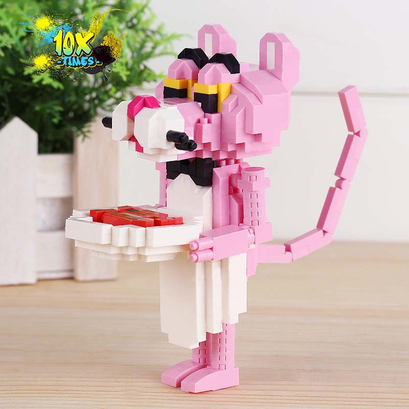 (13 cm)đồ chơi báo hồng dễ thương có khớp tay mô hình lắp ráp pink panther quà tặng sinh nhật, quà tặng bạn trai bạn gái