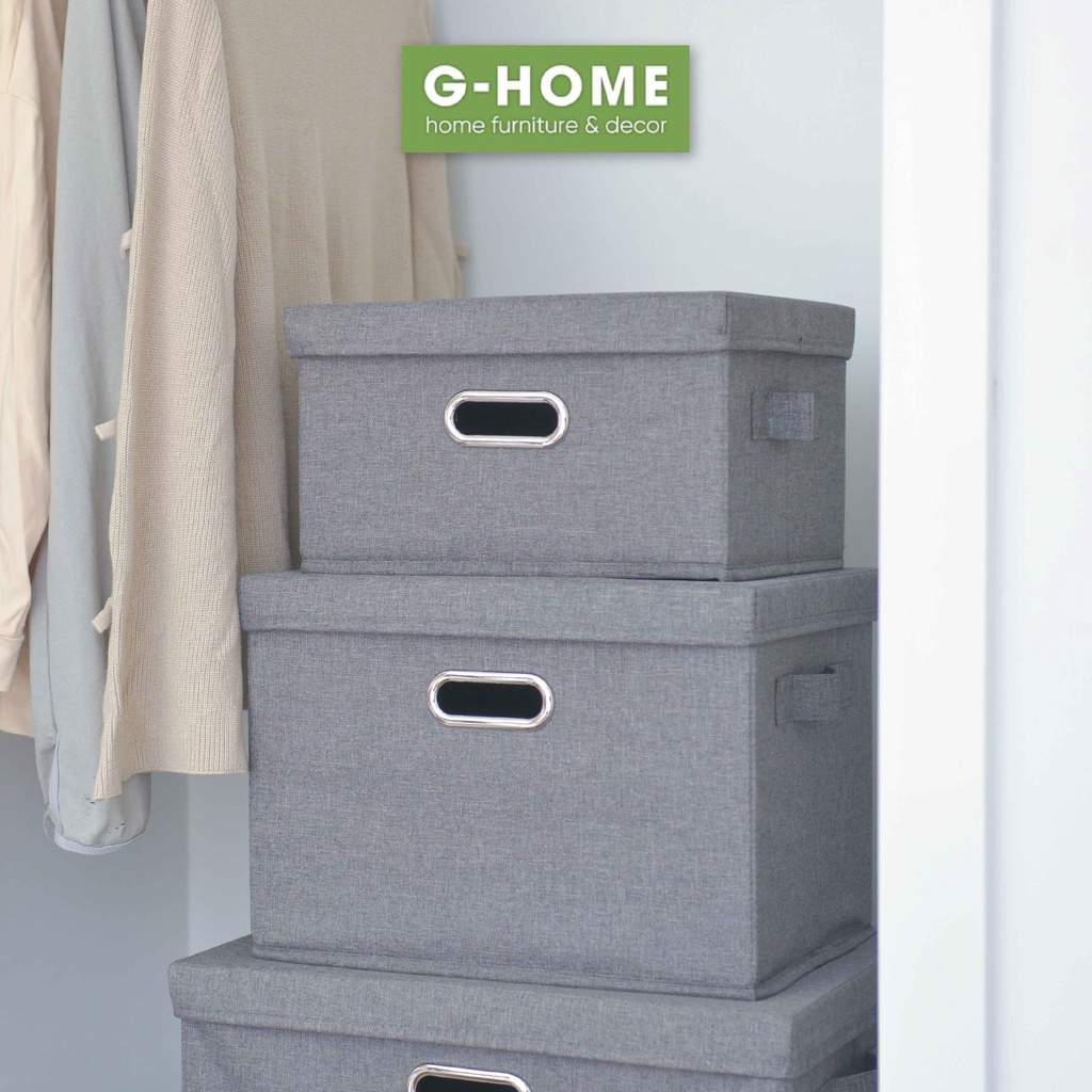 Hộp đựng quần áo đa năng Ghome, thùng đựng đồ chơi bằng vải có nắp đậy chất liệu vải Oxford cao cấp chắc chắn TV03