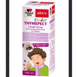 (Hàng nhập khẩu chính hãng ,Đức) Siro DoppelHerz Kinder Thymepect (giảm ho cho trẻ từ 1 tuổi...)