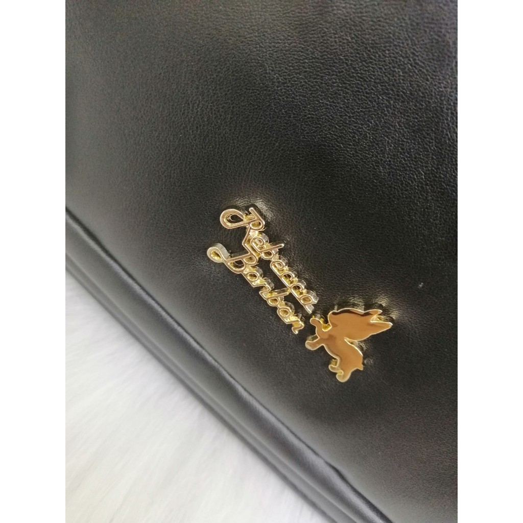 Ba lô phối màu xanh ngọc và đen PU #RebeccaBonbon chú cún Nhật Bản