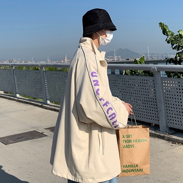 Áo Khoác Nam Dáng Rộng Phong Cách Hàn Quốc thời trang nam new jacket in hoa Soild color men khoác áo unisex top