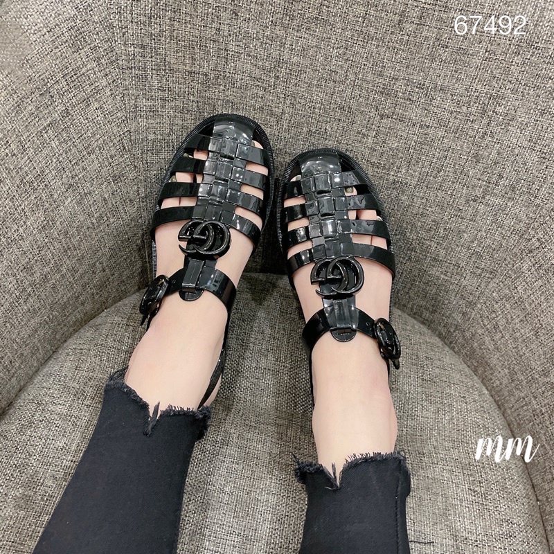 Sandal rọ gucci nhựa trong fullbox