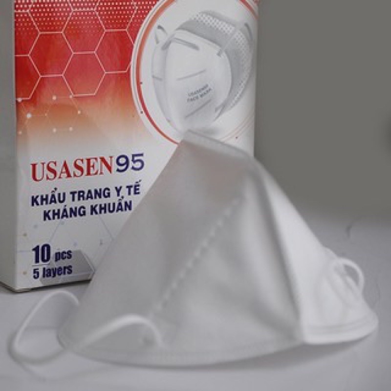 Khẩu trang ( 5 lớp ) Usasen 95 Pro Y tế kháng khuẩn - hộp 10 cái