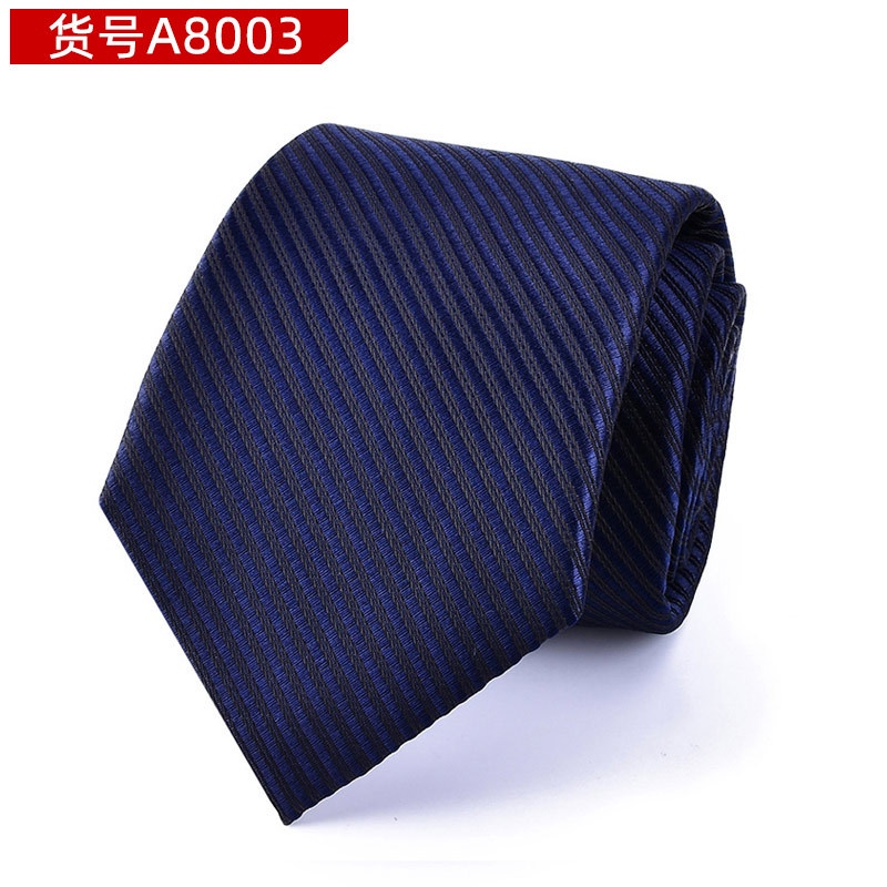 Cà Vạt Nam Bản Rộng 8CM Họa Tiết Sọc Trắng Đen Lịch Lãm