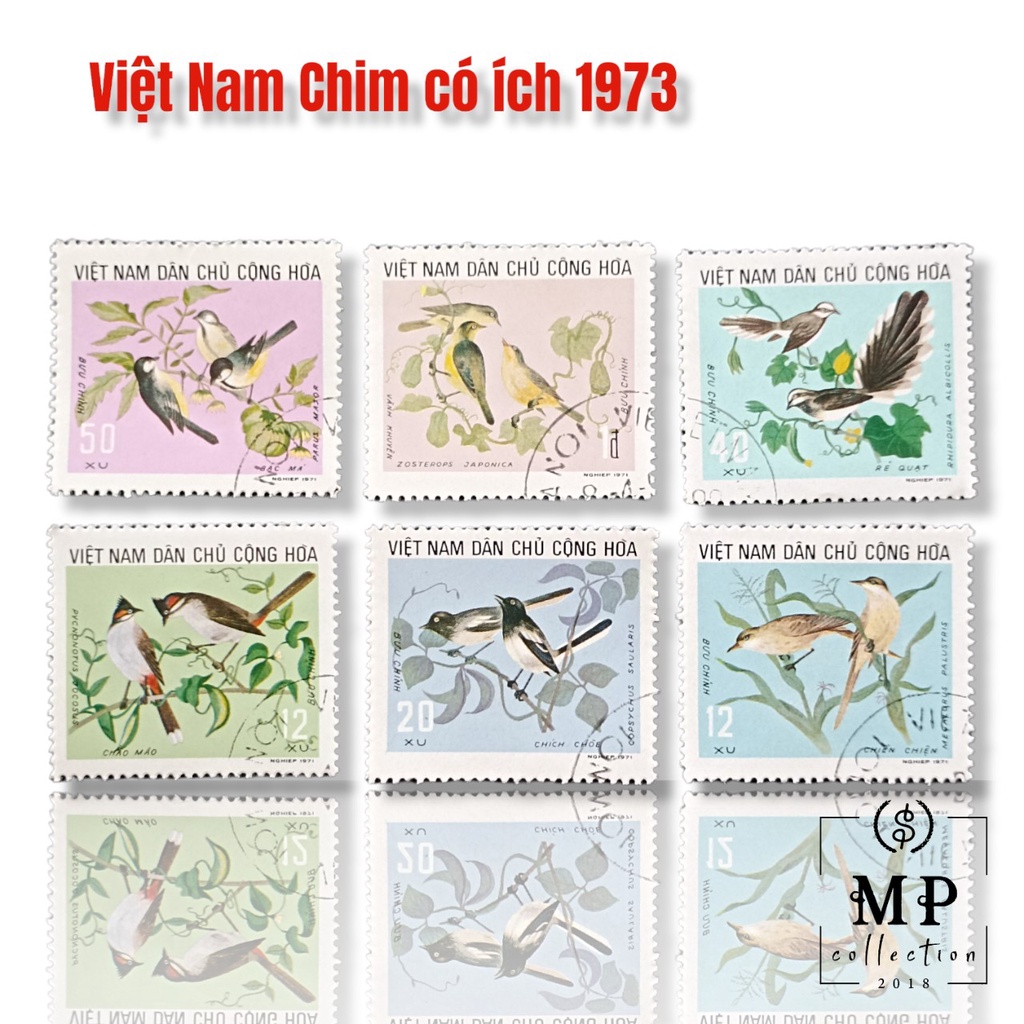Tem sưu tập  Tem CTO Việt Nam Chim có ích 1973