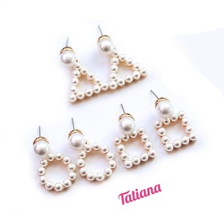 Bông tai vuông đính hạt- Tatiana - b2749