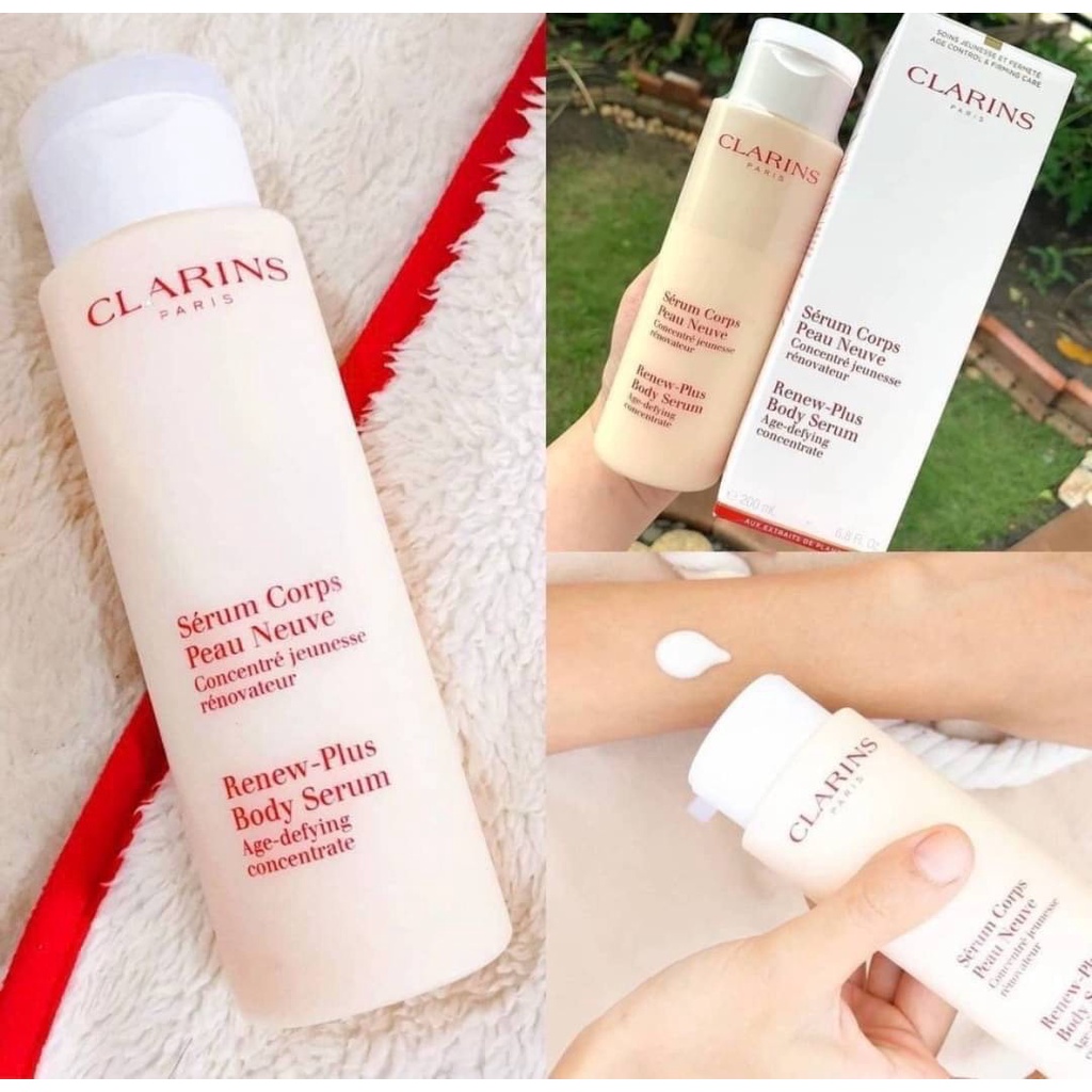 TINH CHẤT TRẮNG DA, TRẺ HÓA DA TOÀN THÂN CLARINS RENEW PLUS BODY SERUM AGE DEFYING CONCENTRATE 200ML CHÍNH HÃNG - 10574