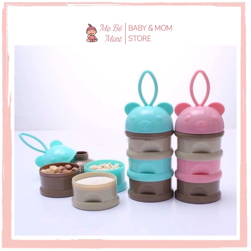 Hộp Chia Sữa, Đồ Ăn 3 Tầng Có Quai Xách Tiện Lợi