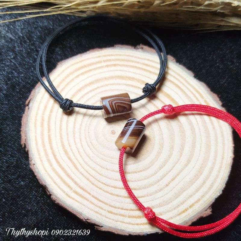 Vòng tay trụ nâu đá thiên nhiên siêu xinh  -  -