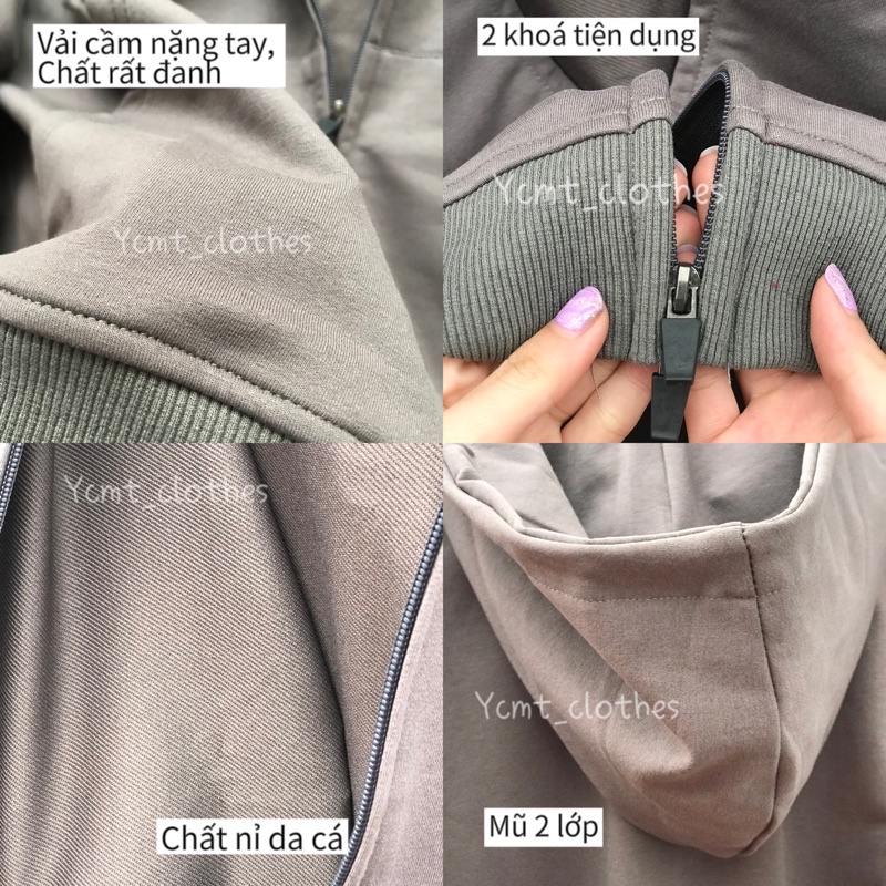 Áo khoác xám có mũ nỉ da cá cheap moment giống Jennie và Lisa Blackpink