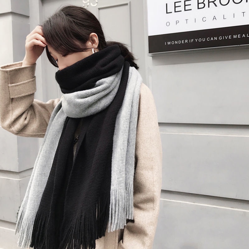 Khăn quàng cổ len nữ cashmere mùa đông Dày Mịn Hàng Quảng Châu phong cách thời trang Siêu Đẹp V-10