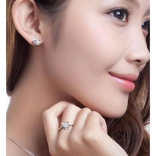 Bông tai thời trang hoa đính đá cao cấp M02