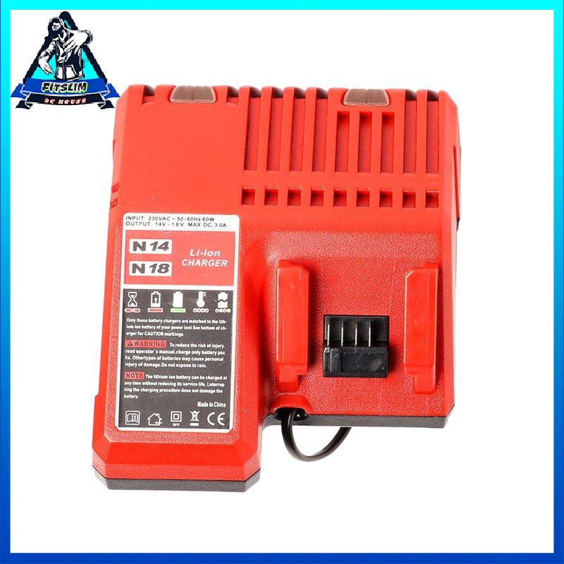 [Fitslim] 14V 18V Power Tool Lithium Battery Charger Replacement For Milwaukee M18